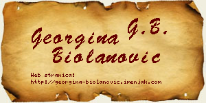 Georgina Biolanović vizit kartica